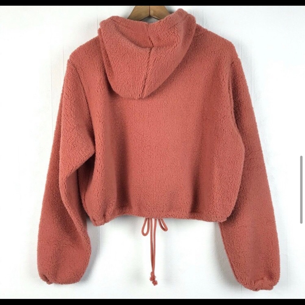 Wild Fabe | Burnt Orange Fleece Pullover Sherpa - Picture 4 of 4